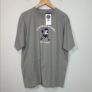 NWT Life is Good Gray Men's Hockey T-Shirt‎